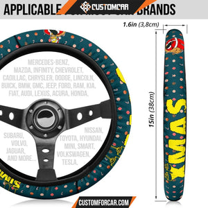 Christmas Steering Wheel Cover Simpsons Wearing Santa Claus