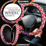 Christmas Steering Wheel Cover Smiling Evil Grinch Xmas Red