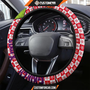 Christmas Steering Wheel Cover Smiling Evil Grinch Xmas Red