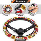 Christmas Steering Wheel Cover Xmas Tree Cosplay Santa Hat