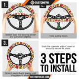 Christmas Steering Wheel Cover Xmas Tree Cosplay Santa Hat