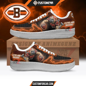 Cleveland Browns Air Sneakers Mascot Thunder Style Custom