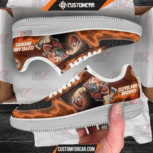 Cleveland Browns Air Sneakers Mascot Thunder Style Custom