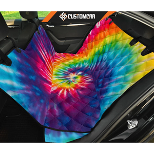 Colorful Tie Dye Spiral Car Back Seat Pet Cover R1012