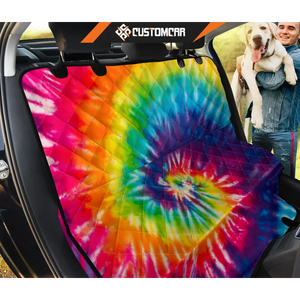Colorful Tie Dye Spiral Car Back Seat Pet Cover R1012
