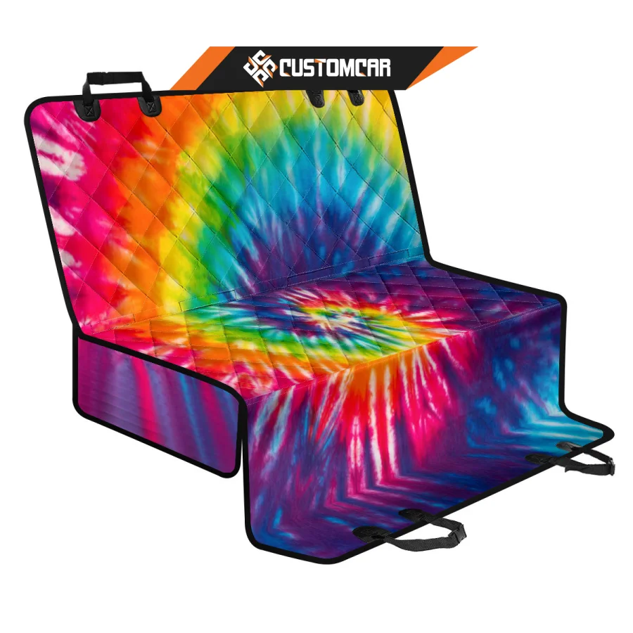 Colorful Tie Dye Spiral Car Back Seat Pet Cover R1012