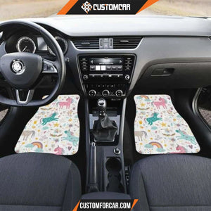 Colorful Unicorn Pattern Front And Back Car Mats Car 