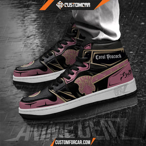 Coral Peacock JD Sneakers Black Clover Custom Anime Shoes