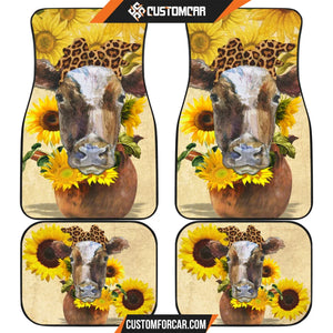 Cow With Sunflower Car Floor Mats Heifer Car Accessories