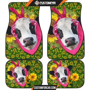 Cow With Sunflower Car Floor Mats Heifer Car Accessories