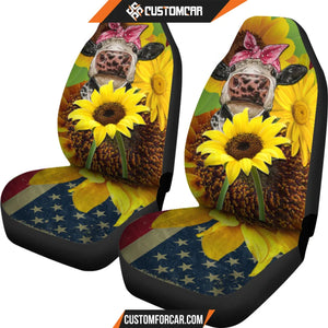 Cow With Sunflower Car Seat Covers Heifer Car Accessories
