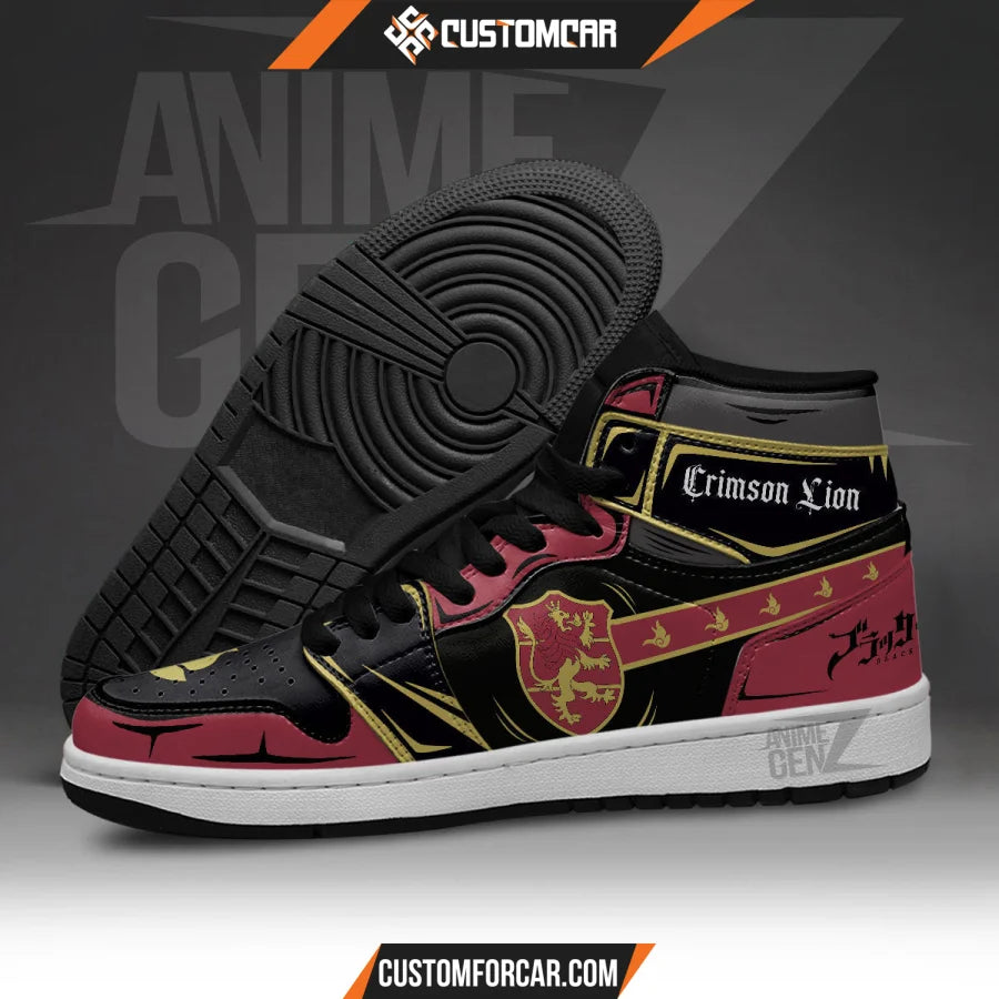 Crimson Lion JD Sneakers Black Clover Custom Anime Shoes