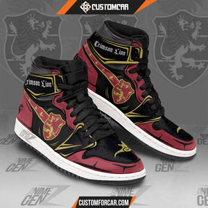 Crimson Lion JD Sneakers Black Clover Custom Anime Shoes