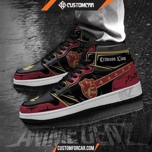 Crimson Lion JD Sneakers Black Clover Custom Anime Shoes