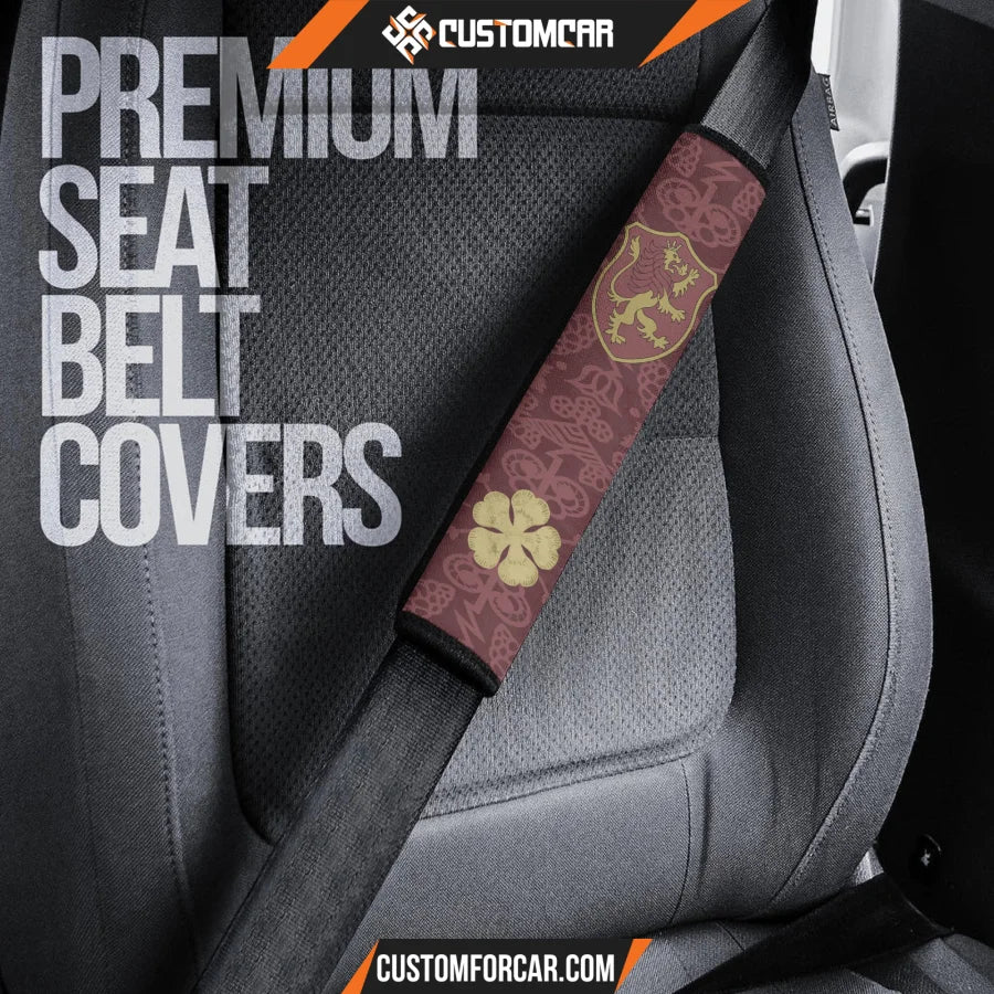 Crimson Lion Seat Belt Covers Custom Black Clover Anime Car 