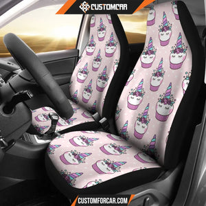 Cupcake Unicorn Pattern Print Universal Fit Car Seat covers 