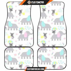 Cute Elephant Mouse Pattern Front And Back Car Mats Car 