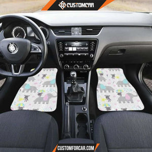 Cute Elephant Mouse Pattern Front And Back Car Mats Car 