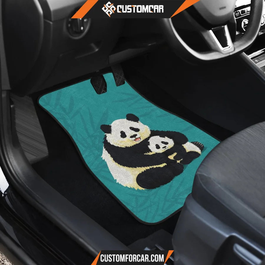 Cute Panda Family Car Floor Mats R106 DECORINCAR