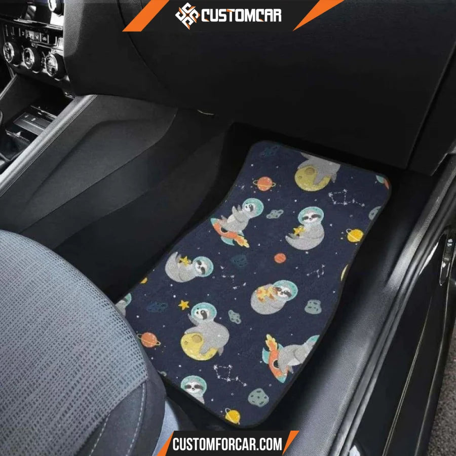 Cute Sloth Astronaut Star Planet Rocket Pattern Front And 