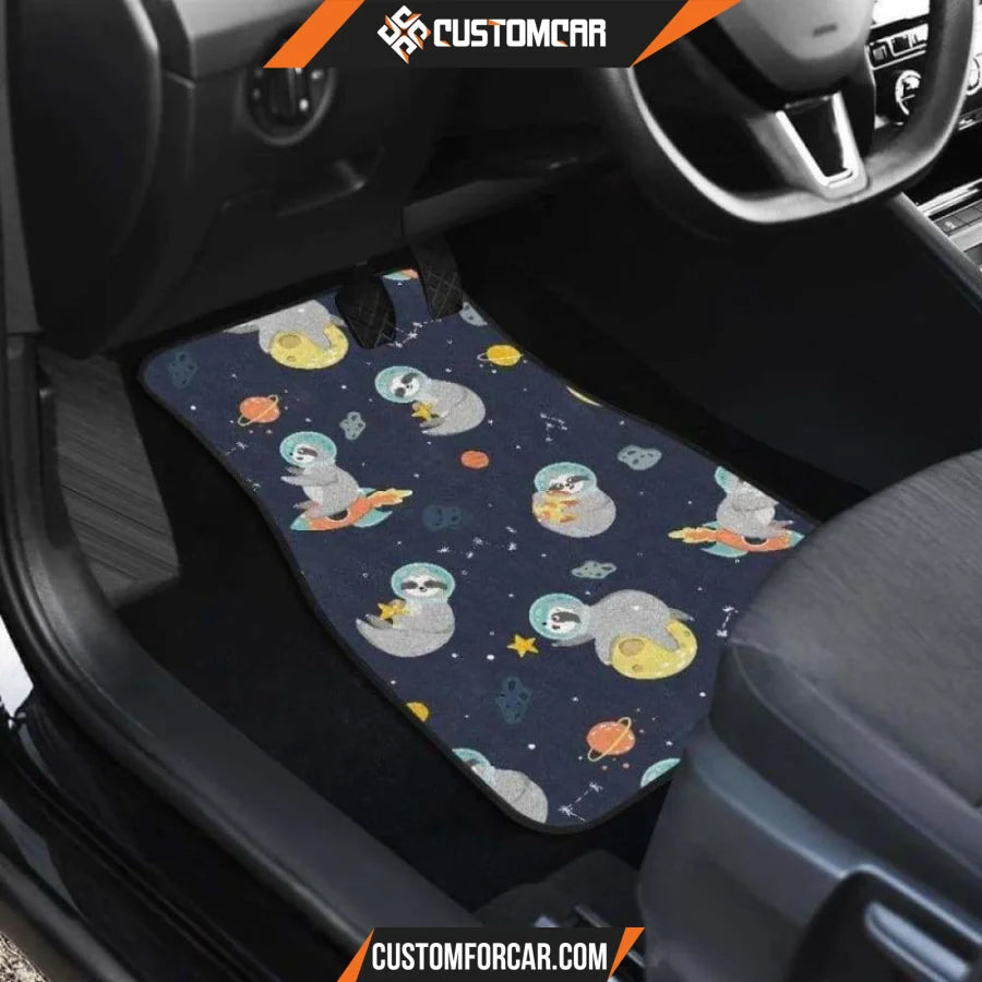 Cute Sloth Astronaut Star Planet Rocket Pattern Front And 