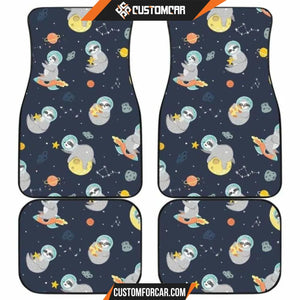 Cute Sloth Astronaut Star Planet Rocket Pattern Front And 