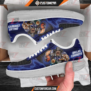 Dallas Cowboys Air Sneakers Mascot Thunder Style Custom NFL