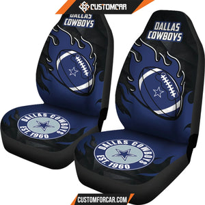 Dallas Cowboys Car Seat Covers Fire Ball Flying NFL Sport