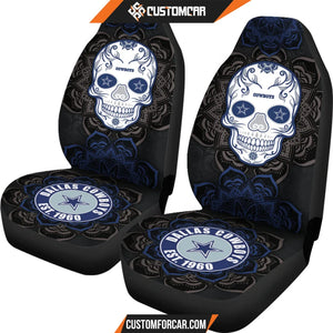 Dallas Cowboys Car Seat Covers NFL Skull Mandala New Style