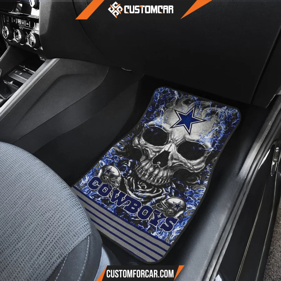 Dallas Cowboys Flaming Skull Car Floor Mats R050319 - Front 