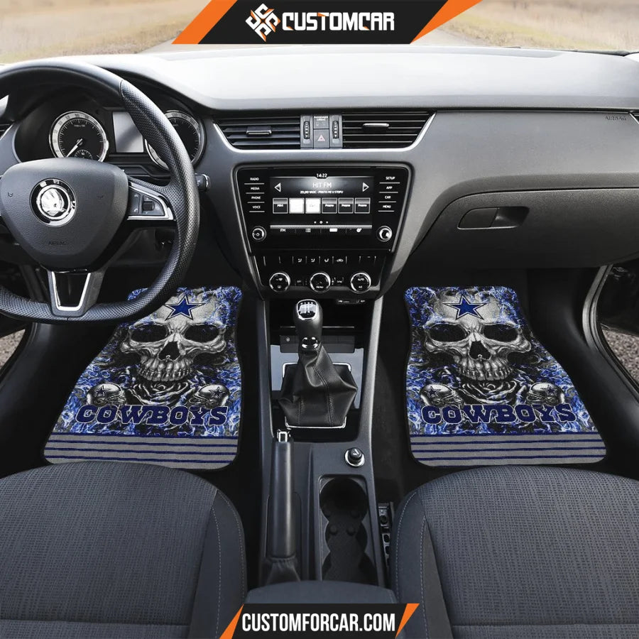 Dallas Cowboys Flaming Skull Car Floor Mats R050319 - Front 