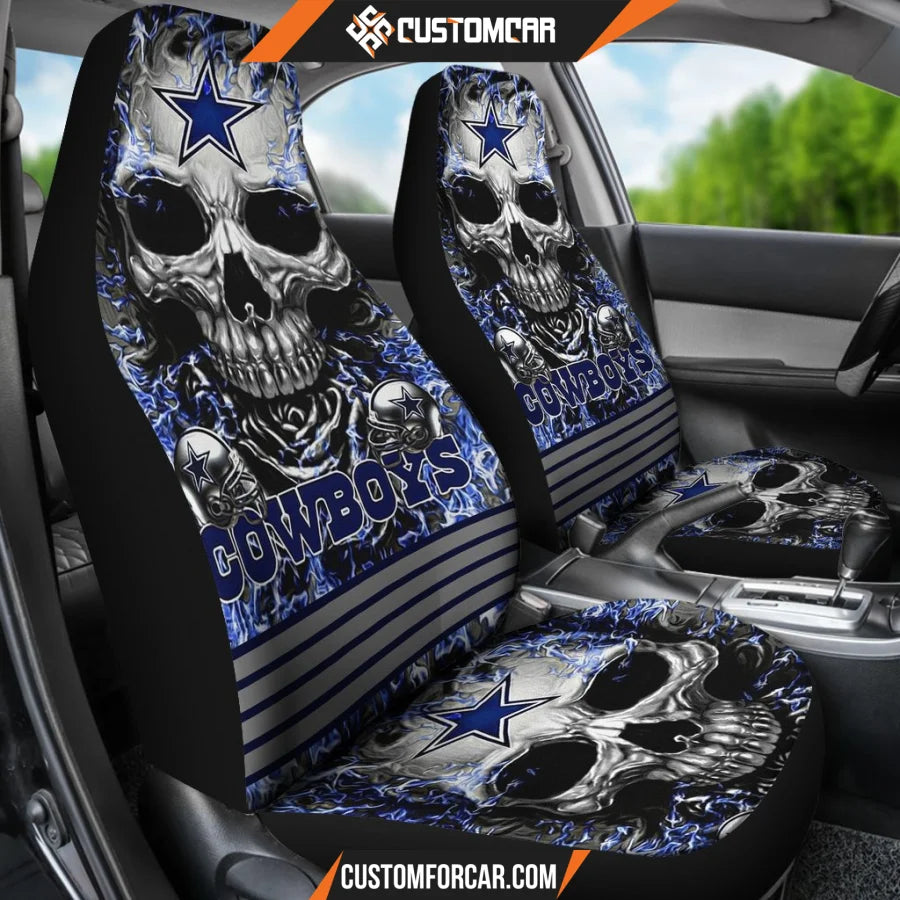 Dallas Cowboys Flaming Skull Car Seat Covers R0313026 - Car 