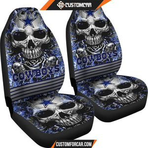 Dallas Cowboys Flaming Skull Car Seat Covers R0313026 - Car 