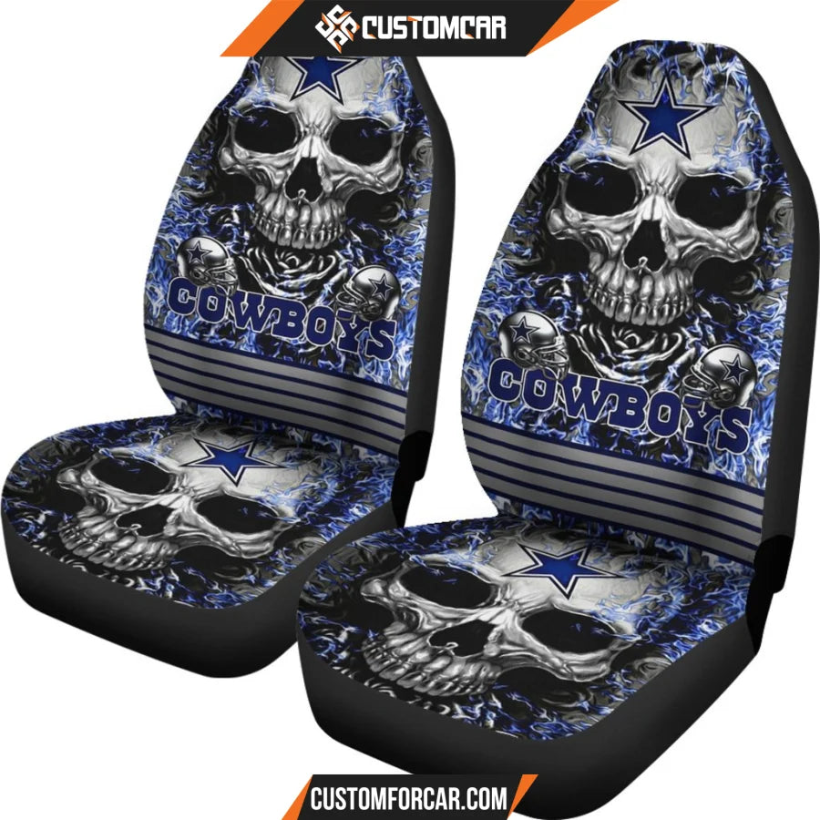 Dallas Cowboys Flaming Skull Car Seat Covers R0313026 - Car 