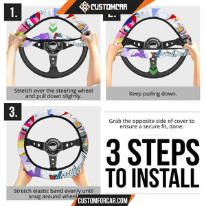 Darling In The Franxx Anime Steering Wheel Cover | Strelizia