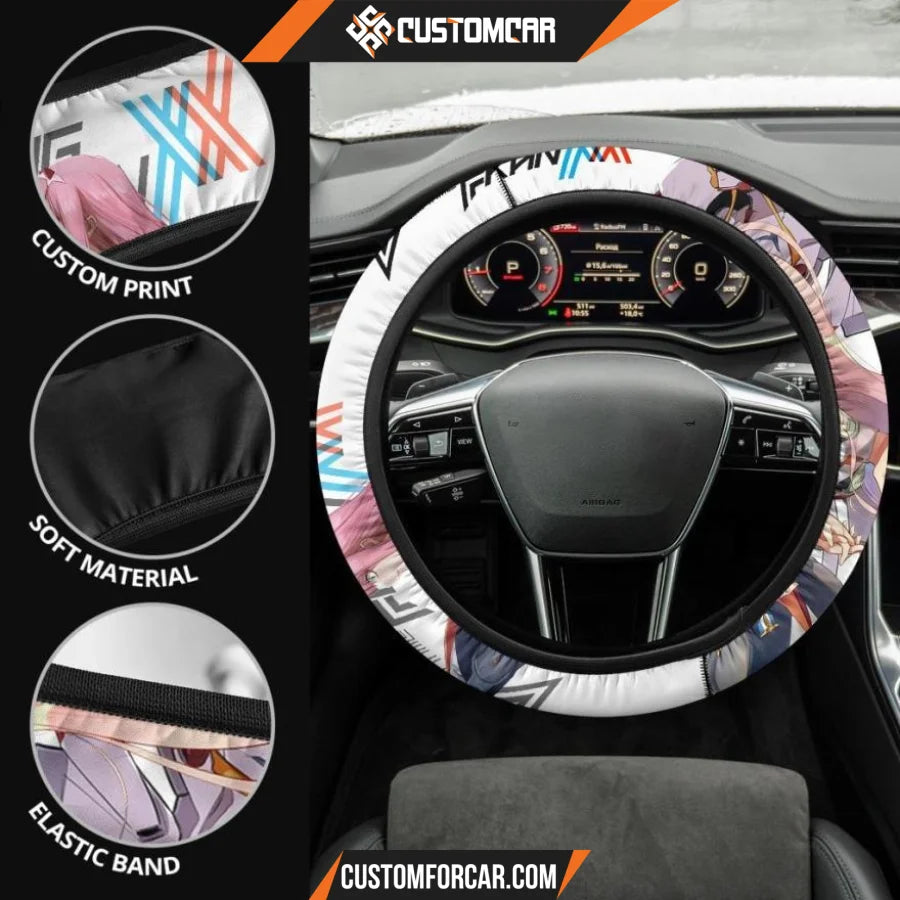 Darling In The Franxx Anime Steering Wheel Cover | Zero Two 
