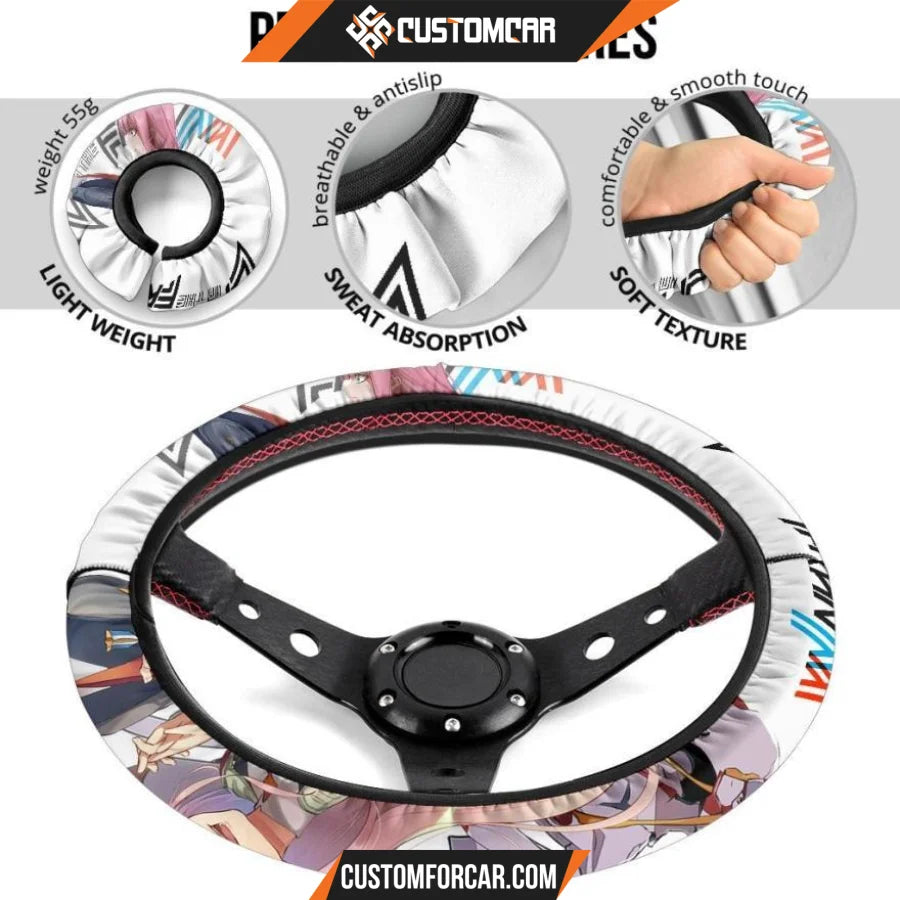 Darling In The Franxx Anime Steering Wheel Cover | Zero Two 
