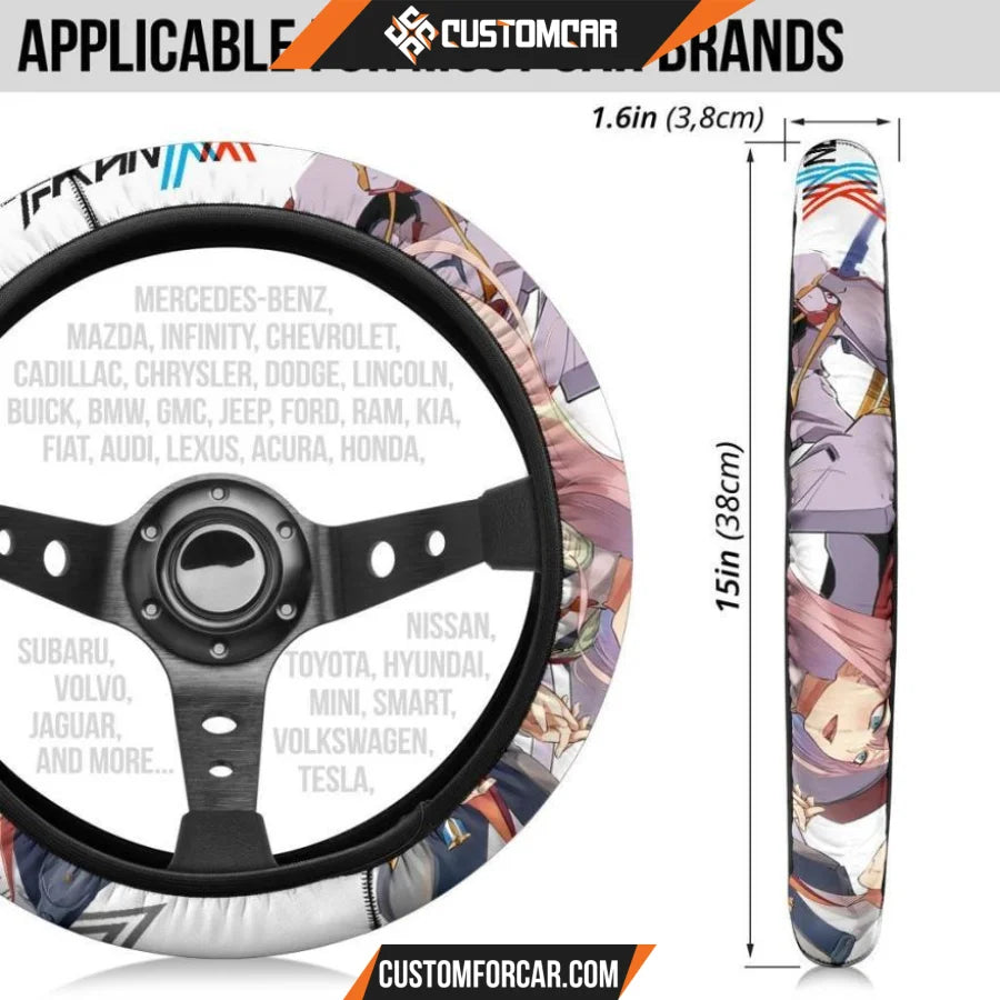 Darling In The Franxx Anime Steering Wheel Cover | Zero Two 