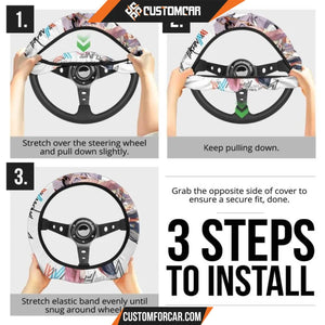 Darling In The Franxx Anime Steering Wheel Cover | Zero Two 