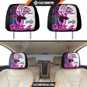 Deer Country Girl Pink Camo Headrest Covers Country Girl Car