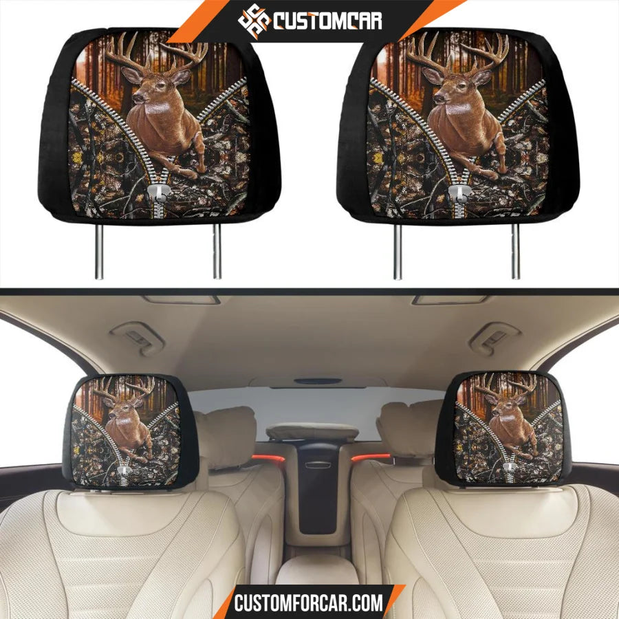 Deer Hunting Headrest Covers Deer Camo Car Accsesories 