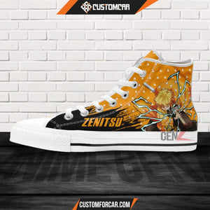 Demon Slayer Agatsuki Zenitsu High Top Shoes Custom Anime