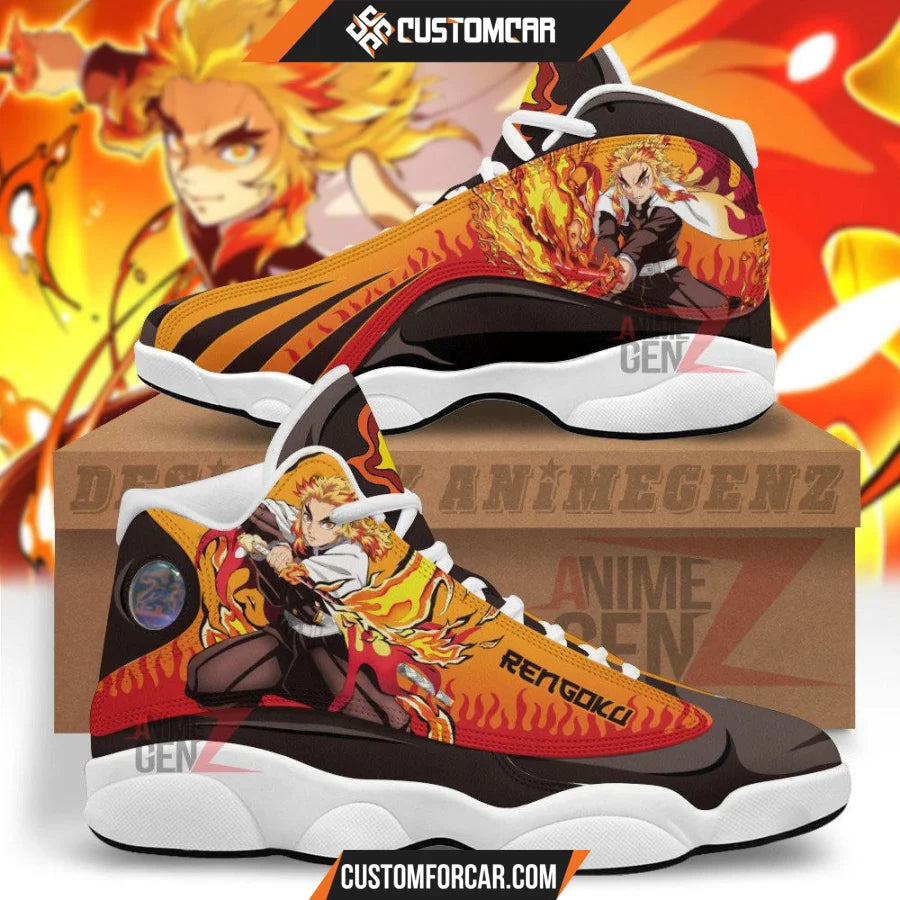 Demon Slayer Air JD13 Sneakers Rengoku Custom Anime Shoes