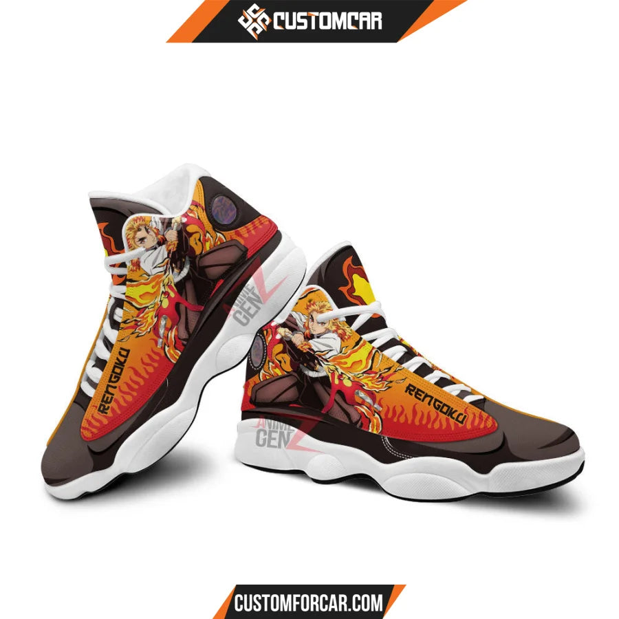 Demon Slayer Air JD13 Sneakers Rengoku Custom Anime Shoes