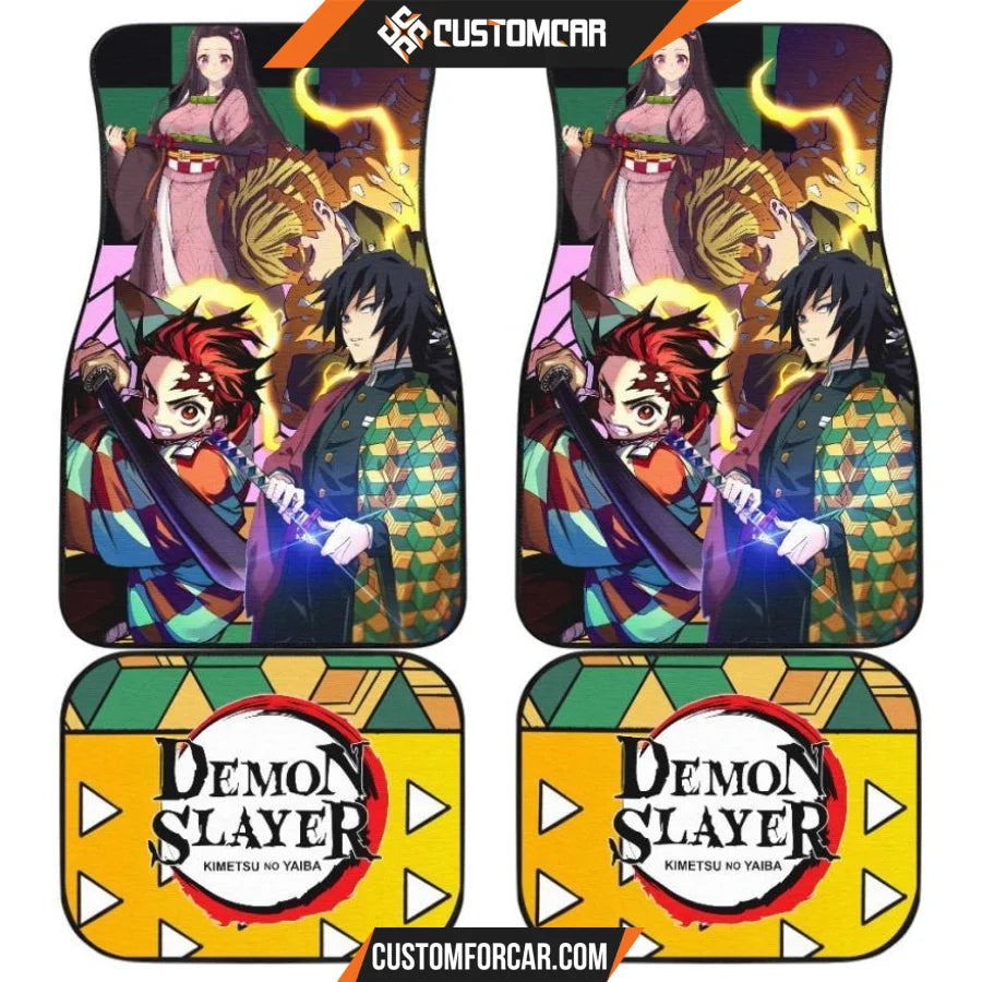 Demon Slayer Anime Car Floor Mats | Tanjiro Nezuko Zenitsu 