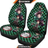 Demon Slayer Anime Car Seat Covers | Tanjiro Black Green 