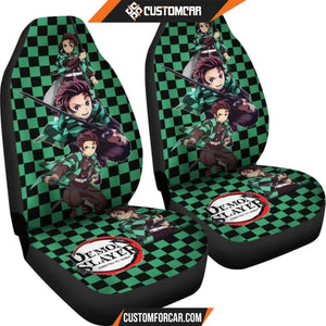 Demon Slayer Anime Car Seat Covers | Tanjiro Black Green 