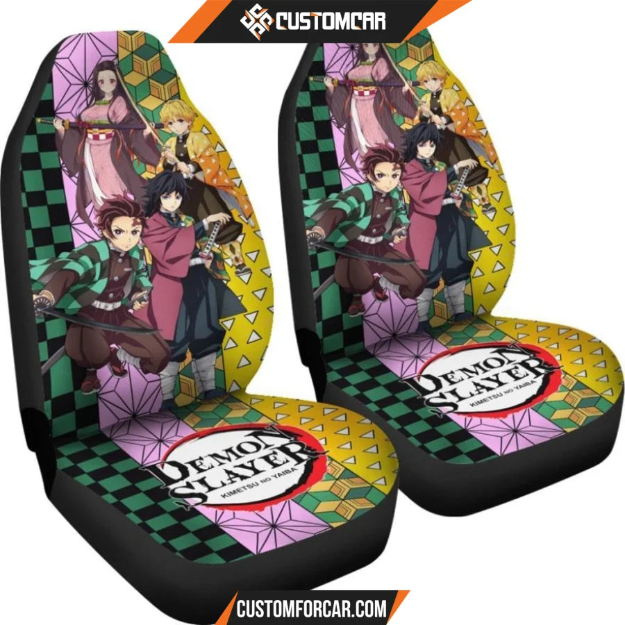 Demon Slayer Anime Car Seat Covers | Tanjiro Nezuko Zenitsu 