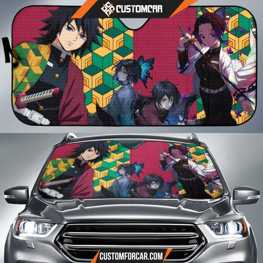 Demon Slayer Anime Car Sunshade | Shinobu And Giyuu Love 