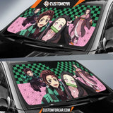 Demon Slayer Anime Car Sunshade | Tanjiro And Nezuko Checker